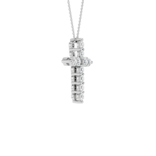 Load image into Gallery viewer, 14K WG Cross Pendant Necklace 0.5ctw
