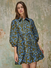 Load image into Gallery viewer, Retra Collared Tiered Mini Dress
