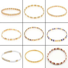 Load image into Gallery viewer, Multi Layered Tila Beads Braided Gold Bead Bracelet
