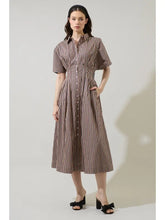 Load image into Gallery viewer, Wilderra Pleated Midi Dress Tiramisu
