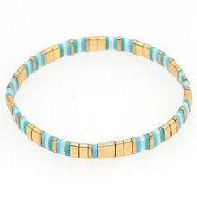 Load image into Gallery viewer, Multi Layered Tila Beads Braided Gold Bead Bracelet
