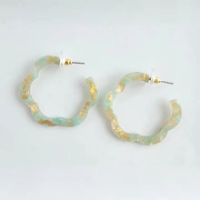 Load image into Gallery viewer, Champagne Mint Posey Hoops
