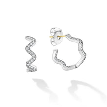 Load image into Gallery viewer, LAGOS Caviar Spark Wave Diamond Hoop Earrings
