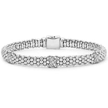 Load image into Gallery viewer, Three Station Silver X Diamond Bracelet | 6mm
