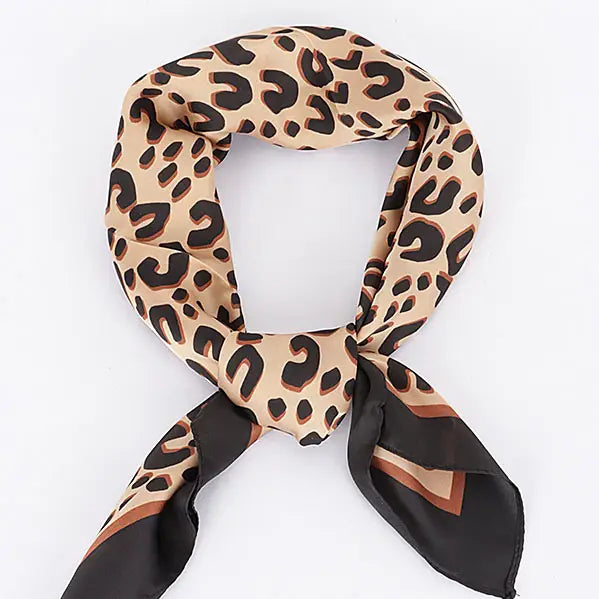 Savanna Chic Leopard Square Bandana Scarf