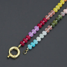 Load image into Gallery viewer, Rainbow Rondelle Gemstone Necklace
