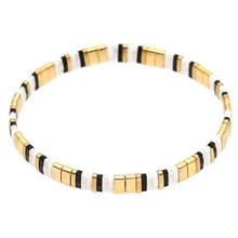 Load image into Gallery viewer, Multi Layered Tila Beads Braided Gold Bead Bracelet
