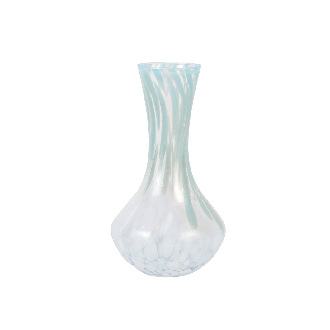 Nuvola Light Blue/White Small Fluted Vase