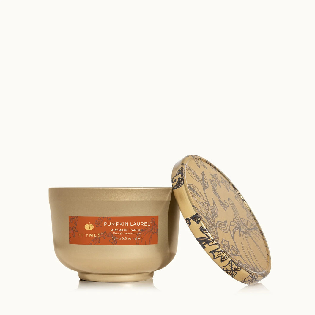 Pumpkin Laurel Universal Tin Candle