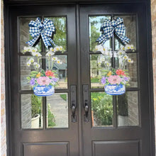 Load image into Gallery viewer, Marcela Blue &amp; White Orchid Planter Door Hanger
