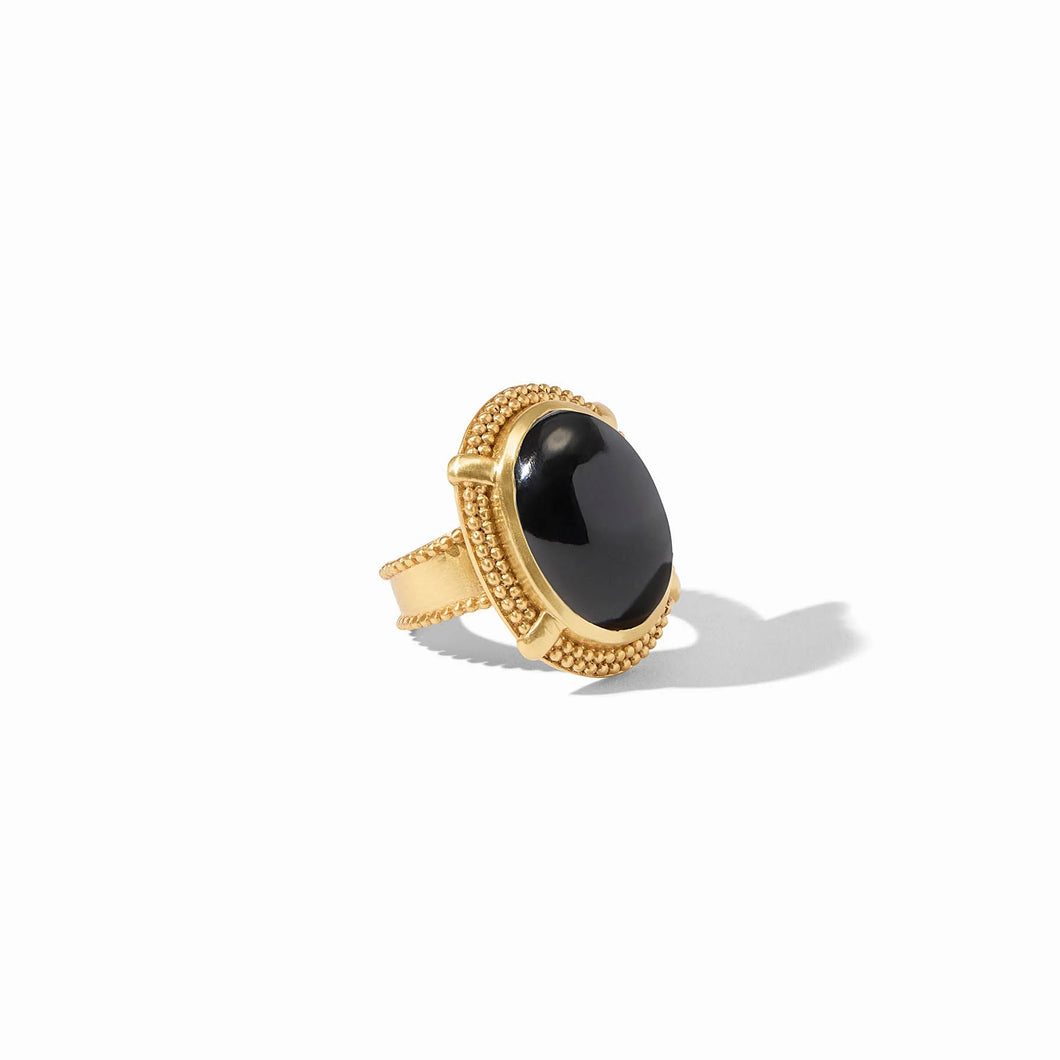 Cabochon Obsidian Black Statement Ring