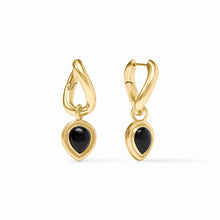Load image into Gallery viewer, Dolce Hoop &amp; Charm Obsidian Black Earrings
