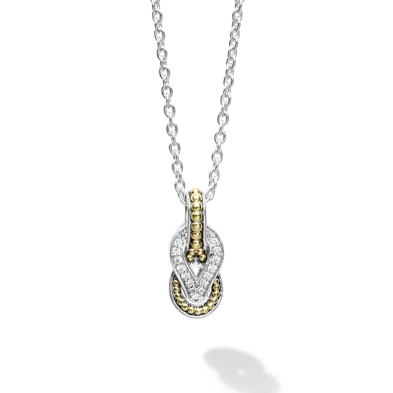 SS 18k Newport Dia 13x6 Pendant