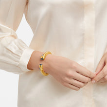 Load image into Gallery viewer, Cannes Iridescent Sapphire Blue Demi Cuff
