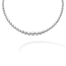 Load image into Gallery viewer, Caviar Bubbly  Petite Silver Graduated Bead Necklace
