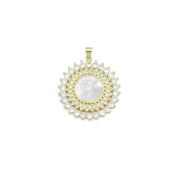 CZ MOP Mother of Mary Pendant