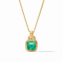 Load image into Gallery viewer, Sahara Iridescent Emerald Green Solitaire Necklace

