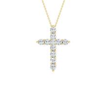 Load image into Gallery viewer, 14K YG Cross Pendant Necklace 0.5ctw
