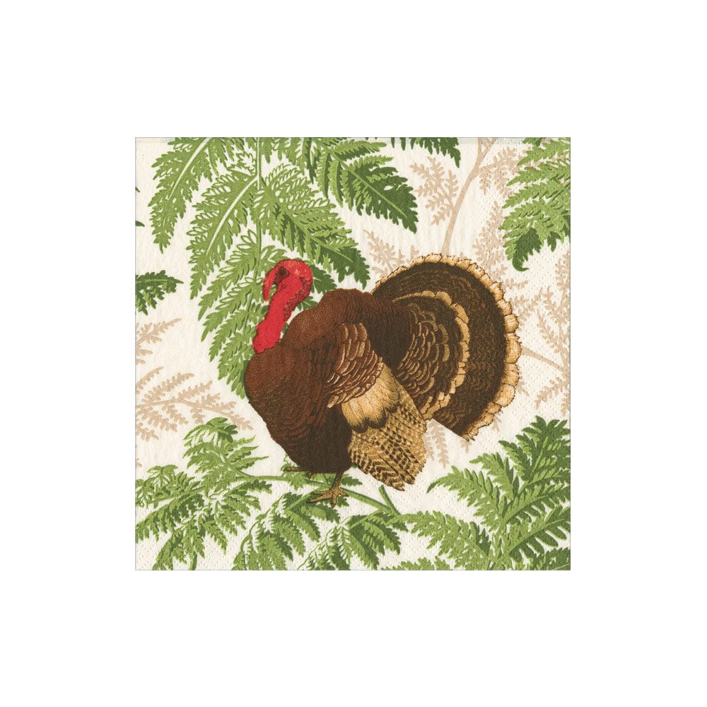 Turkey Among Ferns Cocktail Napkin