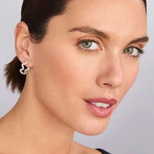 Load image into Gallery viewer, LAGOS Caviar Spark Wave Diamond Hoop Earrings
