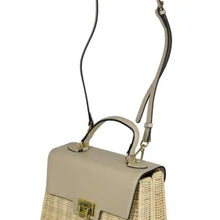 Load image into Gallery viewer, Italian Leather &amp; Raffia Crossbody Bag

