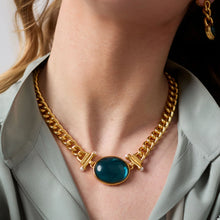 Load image into Gallery viewer, Iridescent Palmetto Green Dolce Statement Necklace

