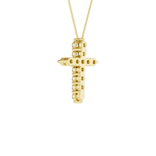 Load image into Gallery viewer, 14K YG Cross Pendant Necklace 0.5ctw
