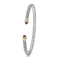 Load image into Gallery viewer, LAGOS Two-Tone Garnet Mini Versa Torque Bracelet | 3mm
