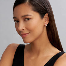 Load image into Gallery viewer, SS/18K Caviar Lux Diamond Oval Drop Post Earring
