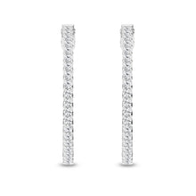 Load image into Gallery viewer, 14K WG IN-N-OUT Huggies Hoop Earrings 2ctw
