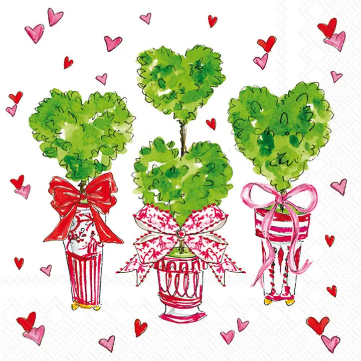 Rosanne Beck Topiary Heart Cocktail Napkins
