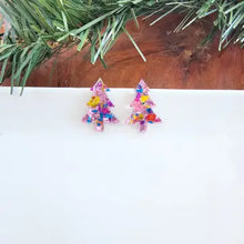 Load image into Gallery viewer, Sparkle Christmas Tree Studs
