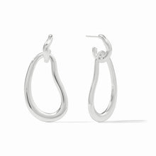 Load image into Gallery viewer, Silver Wave Doorknocker Earring

