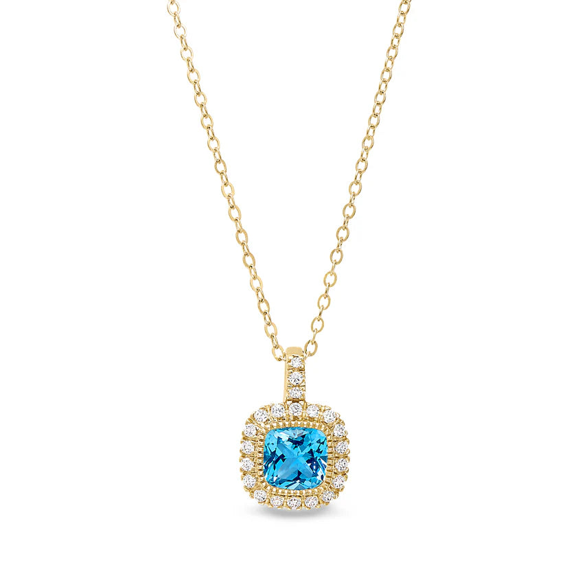 Cushion Cut December Birthstone Pendant