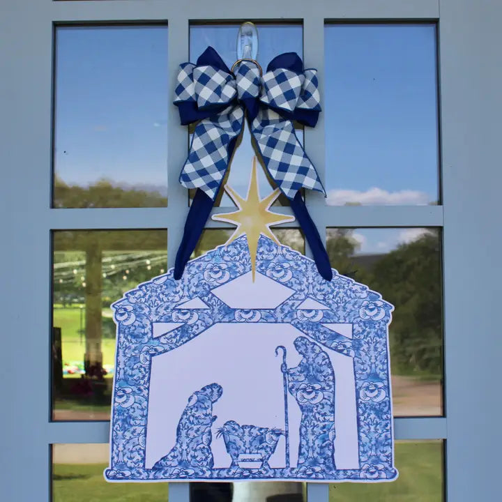 Nativity in Chinoiserie Door Hanger