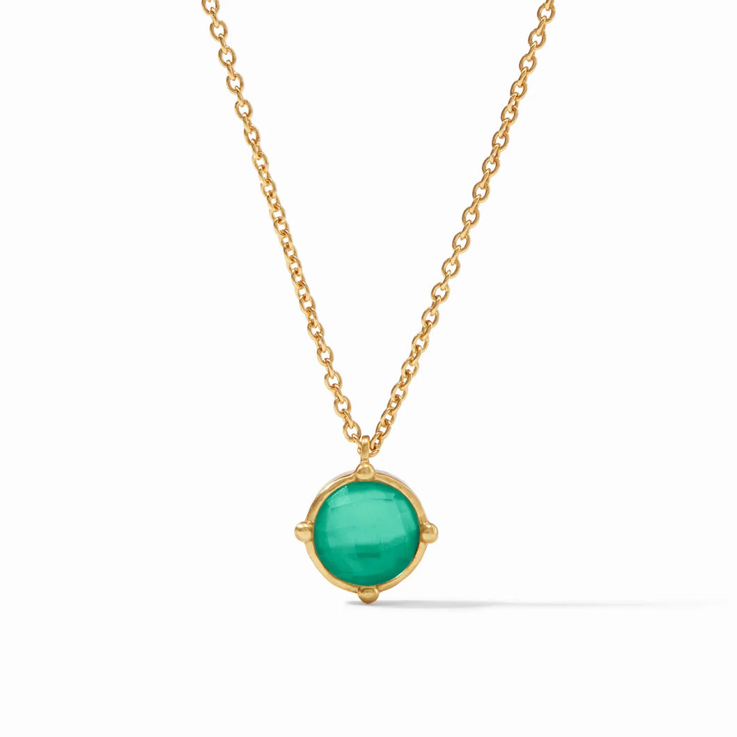 Honeybee Solitaire Necklace Iridescent Emerald Green