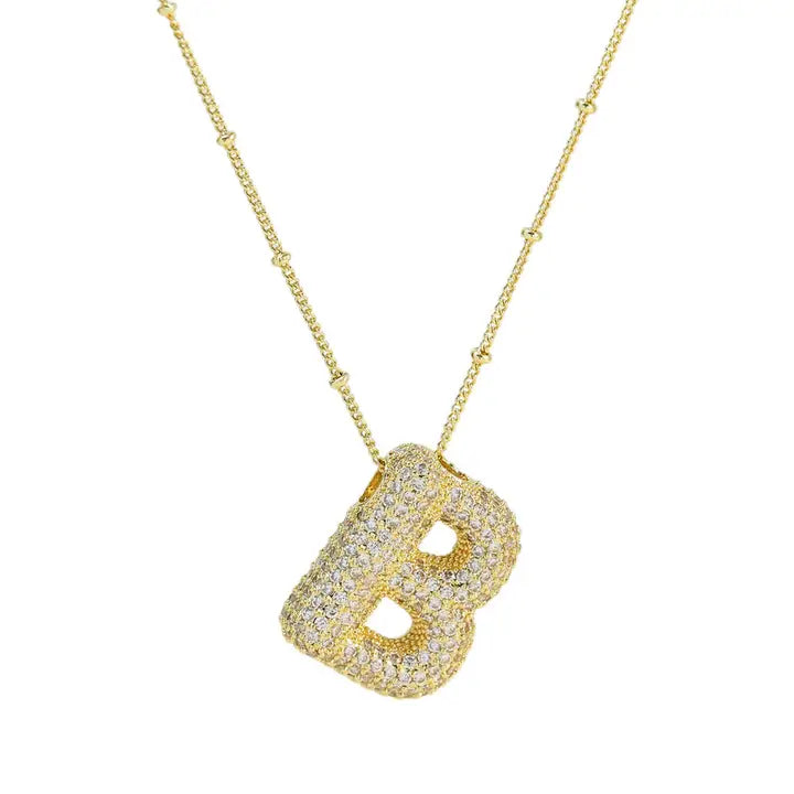 Balloon Bubble Initial Necklace