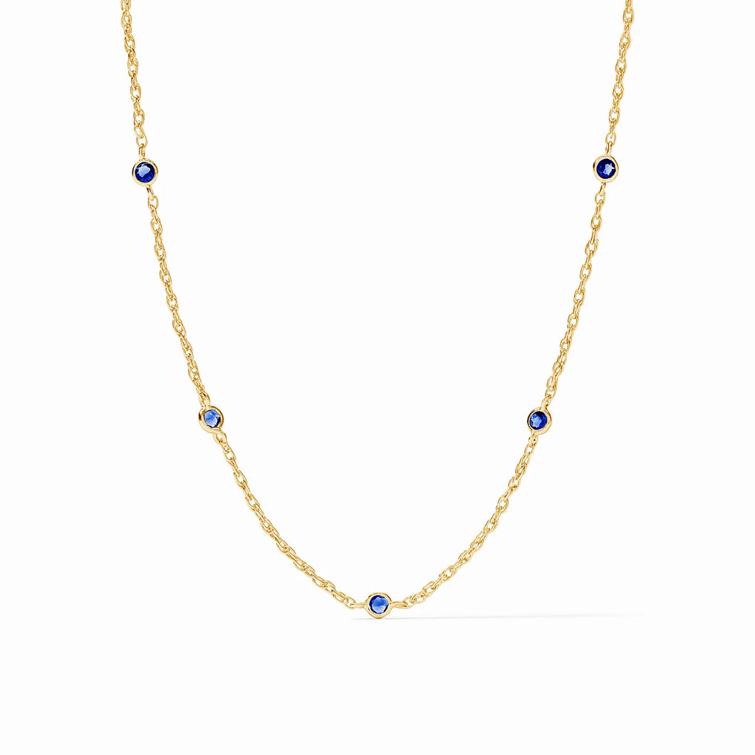 Celeste Delicate Sapphire Blue Station Necklace