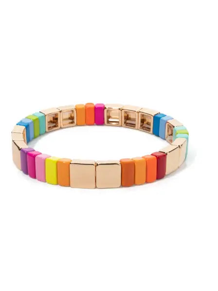 Golden Rainbow Tile Bracelet