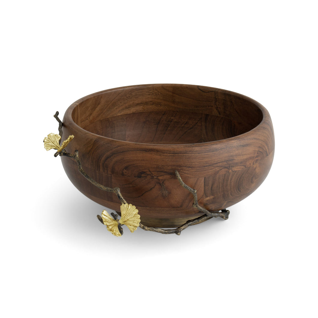 Butterfly Ginko Wood Salad Bowl