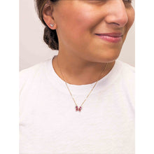 Load image into Gallery viewer, 14K YG Pink Tourmaline and Diamond Butterfly Necklace, 3.59cts PT and 0.08cts RD
