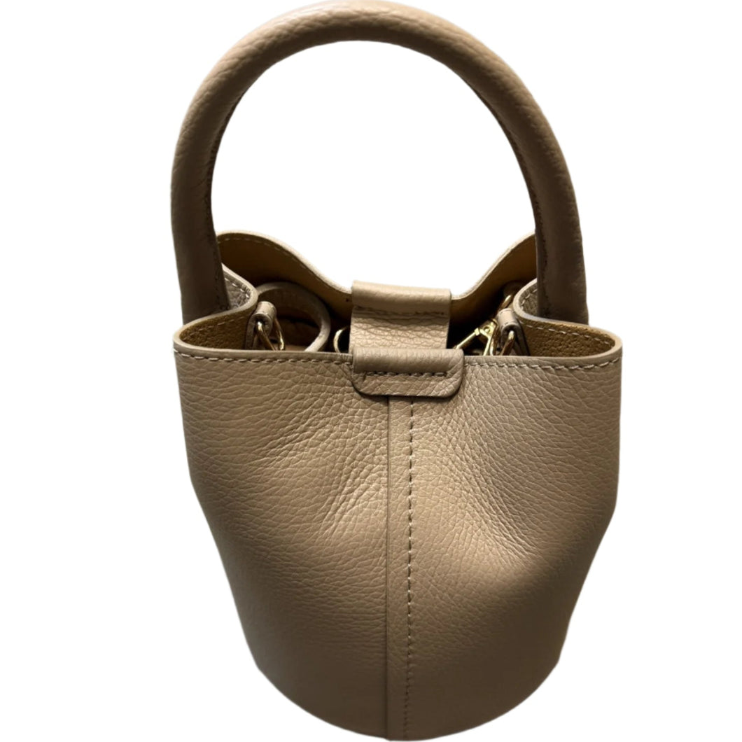 Italian Leather Small Bucket Handbag