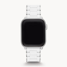 Load image into Gallery viewer, 38/40mm and 42/44mm White and Stainless Silicone-Wrapped Bracelet Band for Apple Watch®
