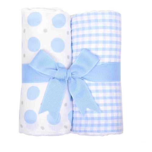 Blue Elephant Set of Burp cloths 