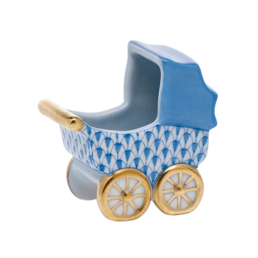 Blue Herend Baby Carriage 