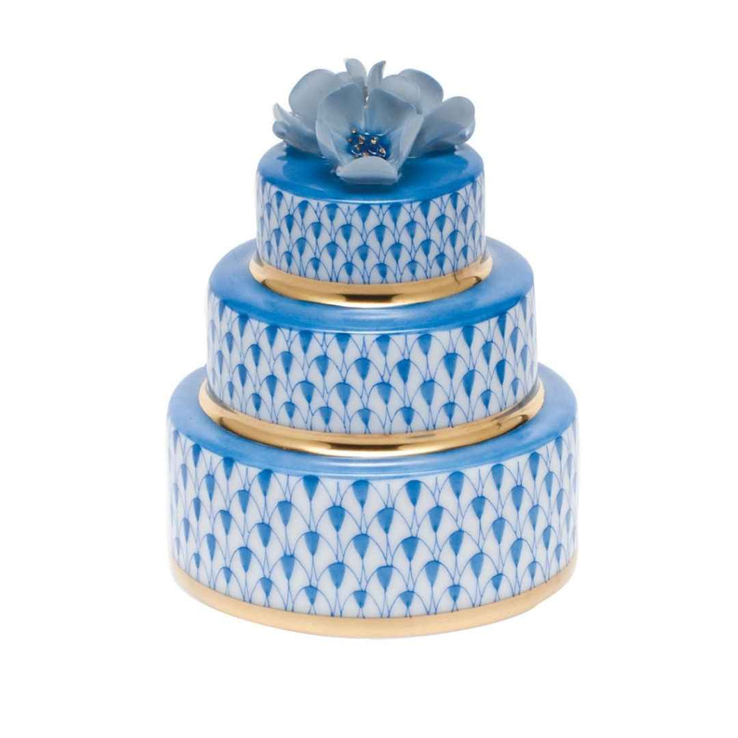 Blue Herend Wedding Cake