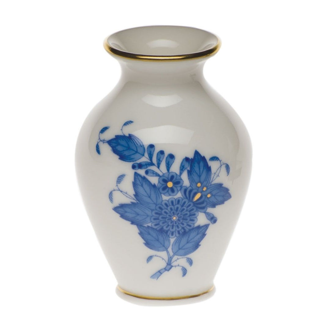 Blue Small Herend Bud Vase with Lip