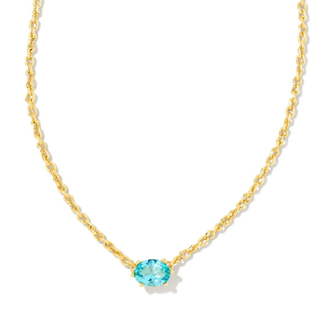 Cailin Gold Aqua Crystal Necklace