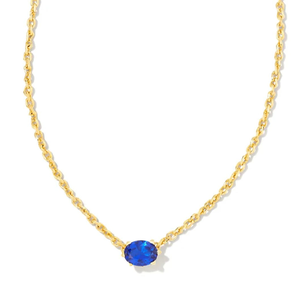 Cailin Gold Blue Crystal Necklace