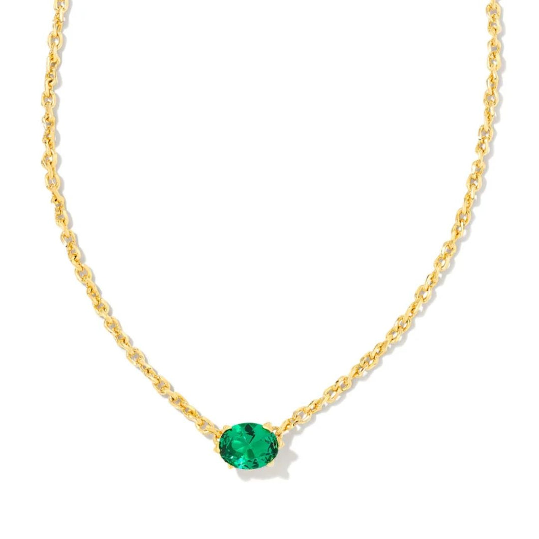 Cailin Gold Green Crystal Necklace